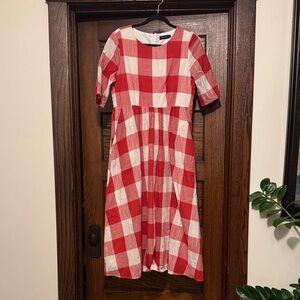 Roolee Red and White Gingham Dress